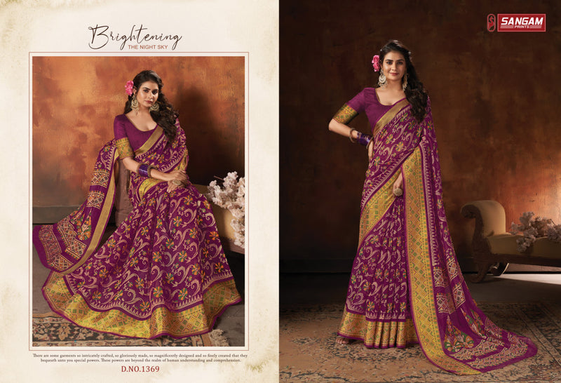 Sangam Print Harshita Cotton Printed Stylish Party Wear Sarees