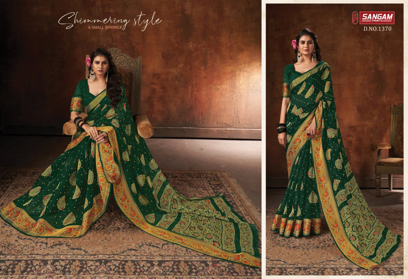 Sangam Print Harshita Cotton Printed Stylish Party Wear Sarees