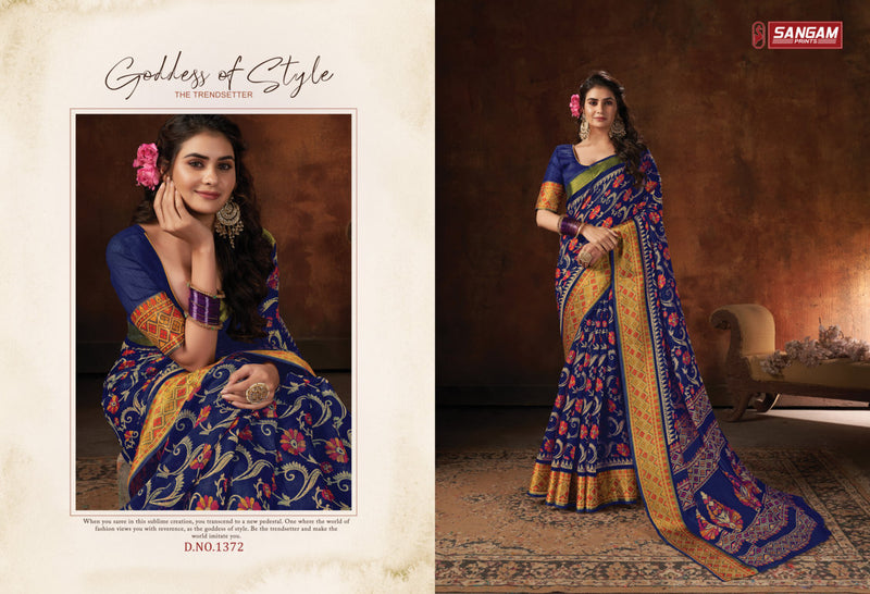 Sangam Print Harshita Cotton Printed Stylish Party Wear Sarees