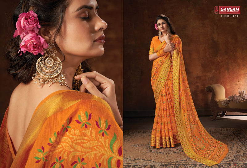 Sangam Print Harshita Cotton Printed Stylish Party Wear Sarees