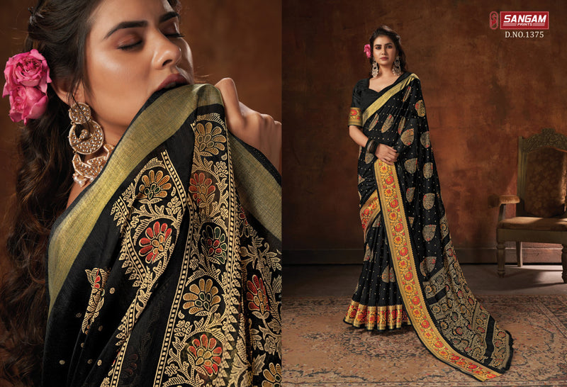 Sangam Print Harshita Cotton Printed Stylish Party Wear Sarees