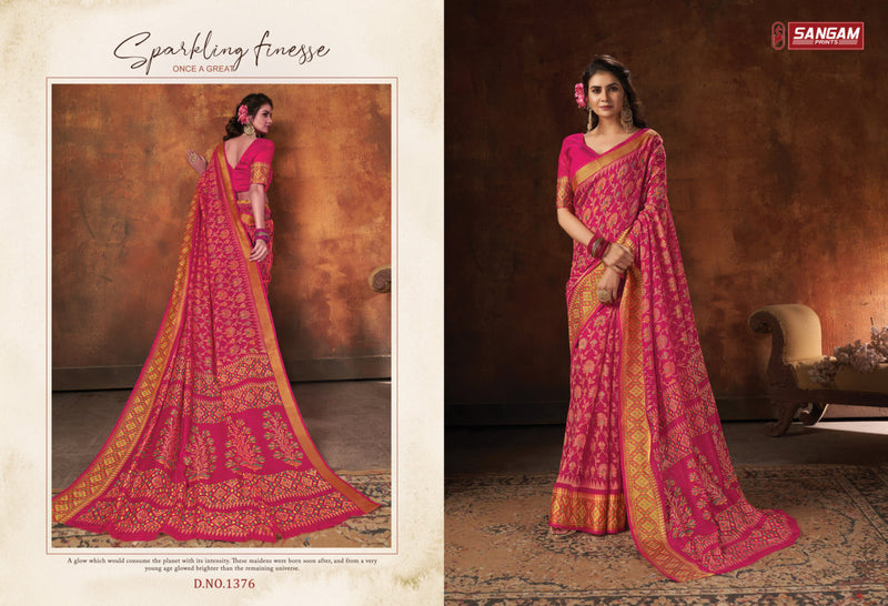 Sangam Print Harshita Cotton Printed Stylish Party Wear Sarees