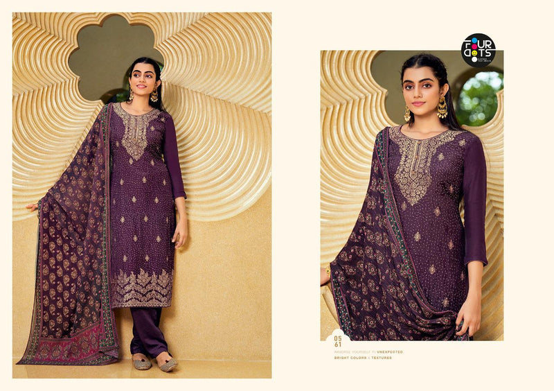 Four Dots Hasrat Viscose Muslin Party Wear Salwar Suits With Embroidery & Sequins Work