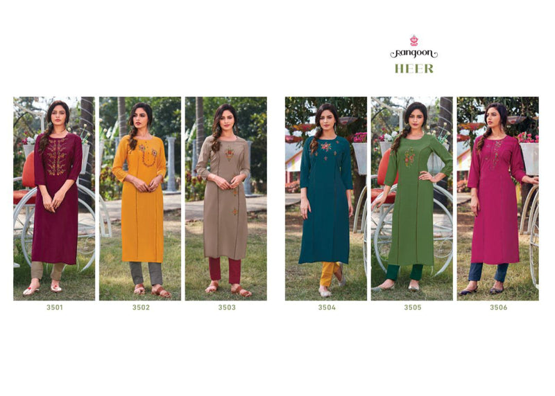 Rangoon Heer Muslin Designer Party Wear Fancy Embroidered Kurtis