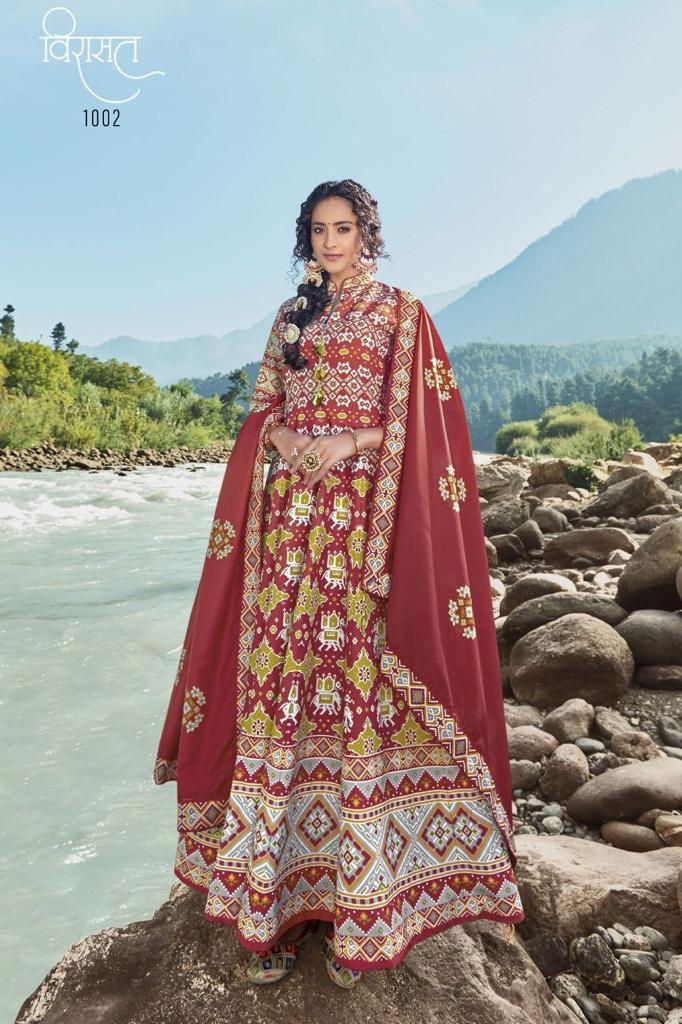 Virasat Heer Readymade Silk Long Gown Style Designer Wedding Wear  Suits
