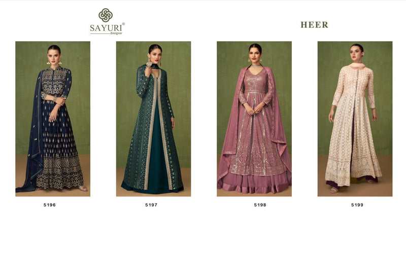 Sayuri Heer Georgette With Heavy Embroidery Work Stylish Designer Wedding Wear Long Kurti