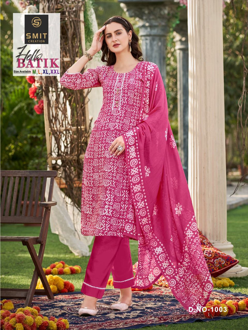 Poonam Designs Hello Batik Chanderi With Printed Work Stylish Designer Casual Look Kurti