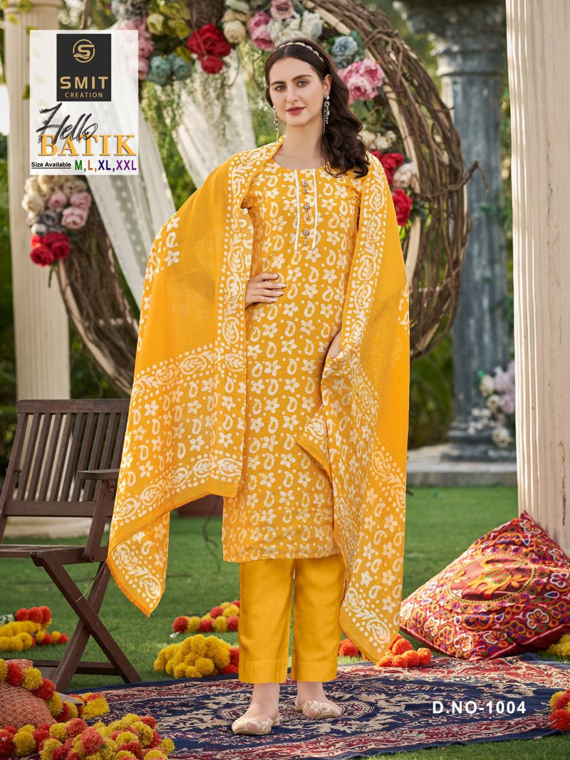 Poonam Designs Hello Batik Chanderi With Printed Work Stylish Designer Casual Look Kurti