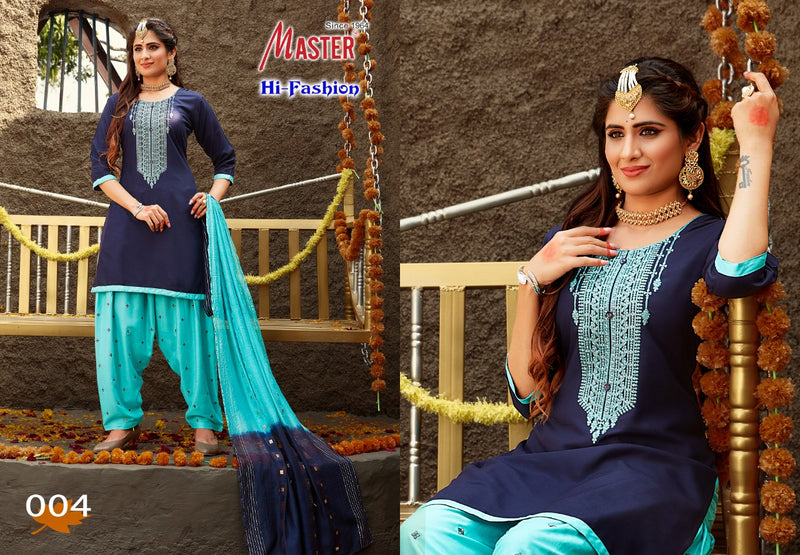 Master Hi Fashion Rayon Patiyala Style Festive Wear Ready Made Salwar Suits