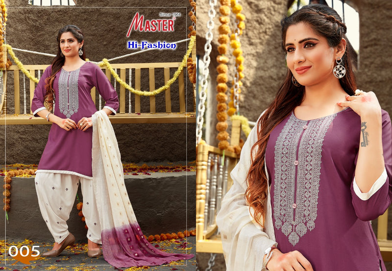 Master Hi Fashion Rayon Patiyala Style Festive Wear Ready Made Salwar Suits