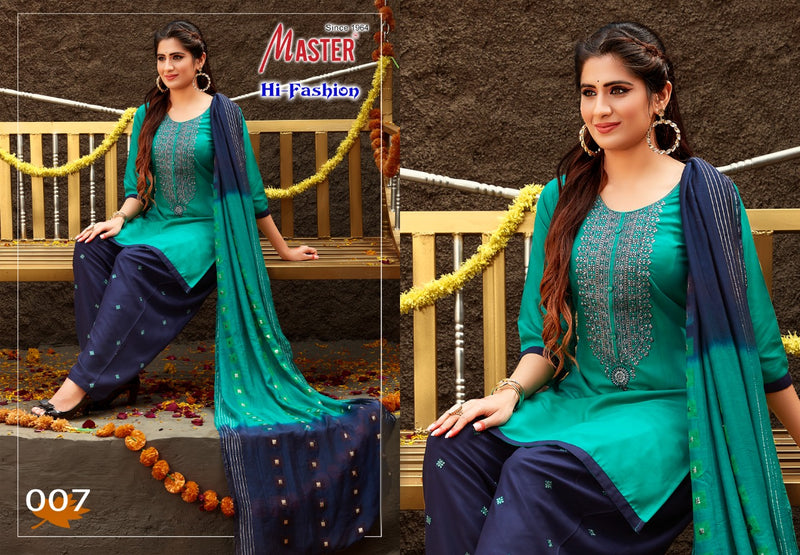 Master Hi Fashion Rayon Patiyala Style Festive Wear Ready Made Salwar Suits