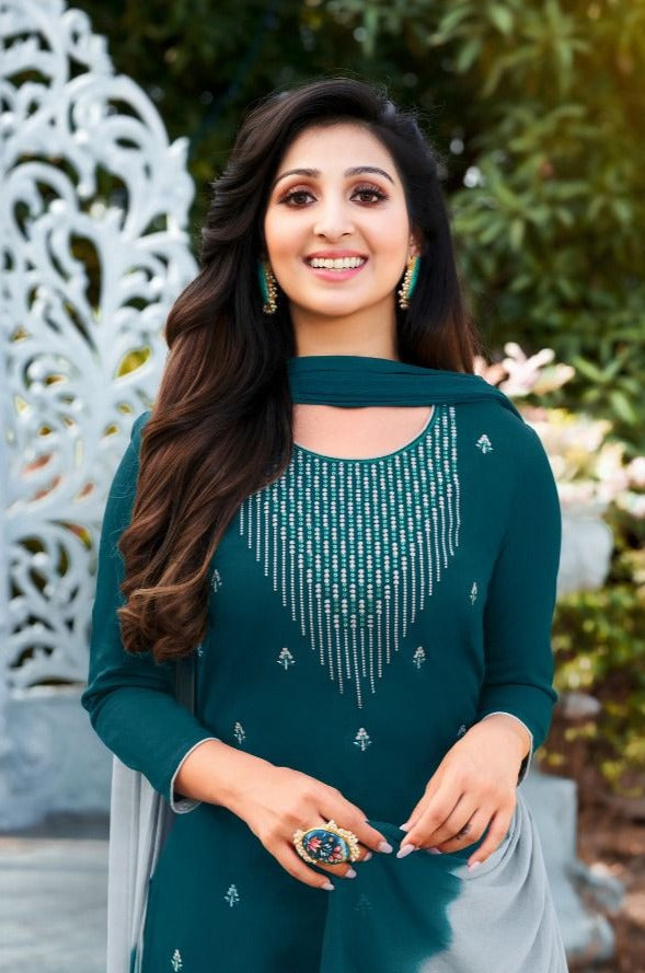 Kapil Trendz Hi- Fi Cotton Party Wear Fancy Stylish Kurtis With Set Of Dupatta & Bottom
