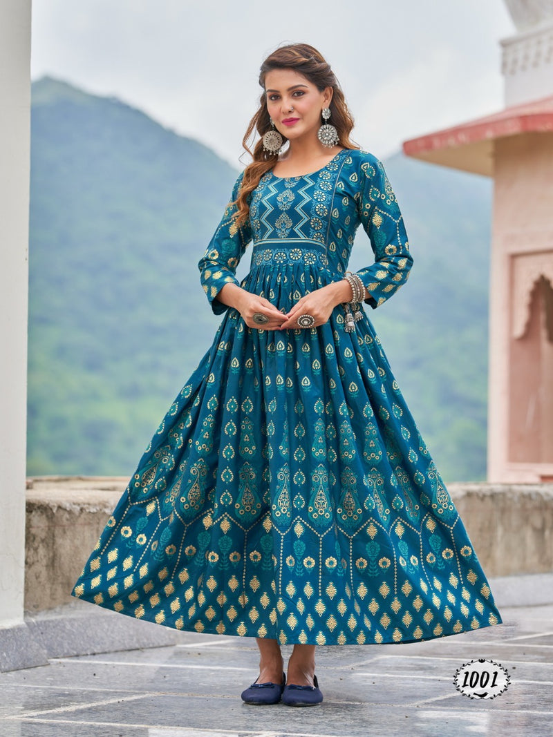 Radhika Honey Vol 1 Rayon With Printed Work Stylish Designer Party Wear Casual Look Long Gown