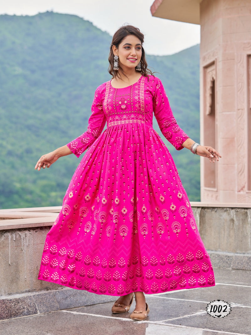 Radhika Honey Vol 1 Rayon With Printed Work Stylish Designer Party Wear Casual Look Long Gown