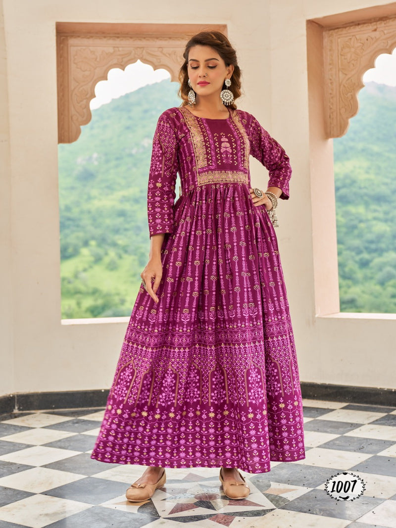 Radhika Honey Vol 1 Rayon With Printed Work Stylish Designer Party Wear Casual Look Long Gown