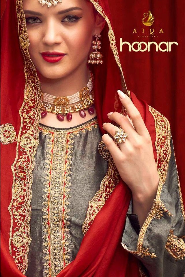 Aiqa Lifestyle Hoonar Silk With Heavy Embroidery Work Stylish Designer Festive Wear Salwar Kameez