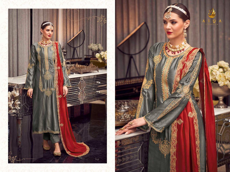 Aiqa Lifestyle Hoonar Silk With Heavy Embroidery Work Stylish Designer Festive Wear Salwar Kameez