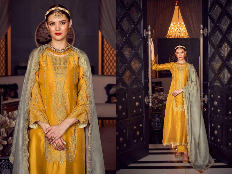 Aiqa Lifestyle Hoonar Silk With Heavy Embroidery Work Stylish Designer Festive Wear Salwar Kameez