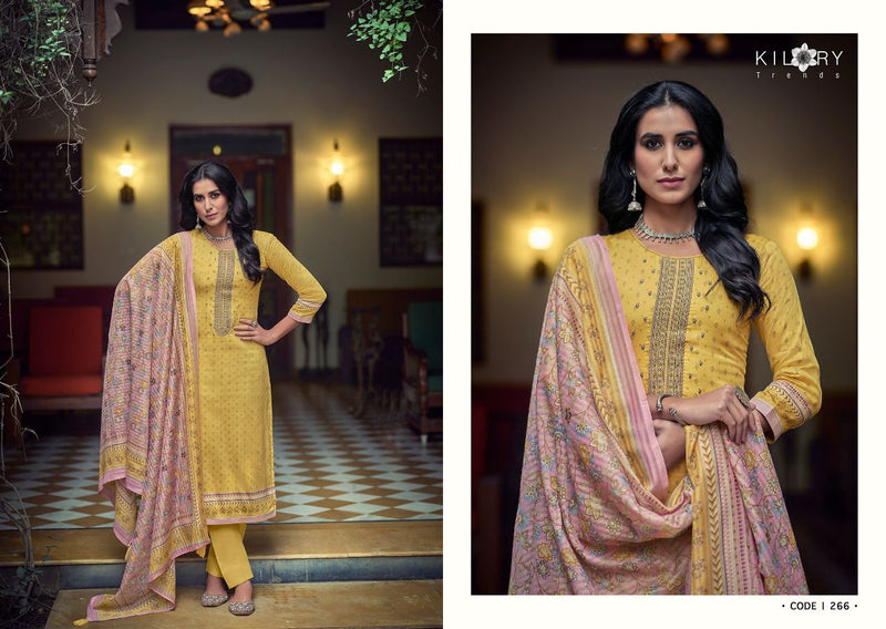 Kilory Trends Husna Jam Cotton Party Wear Salwar Suits With Fancy Embroidery