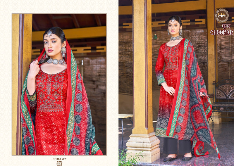 Harshit Fashion Ghoomar Vol 3 Pure Jam Cotton Digital Print With Embroidered Work Suit