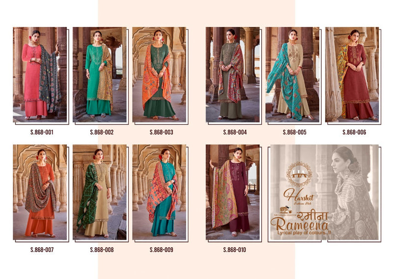 Harshit Fashion Rameena Pure Wool Pashmina Embroidered Work Salwar Kameez