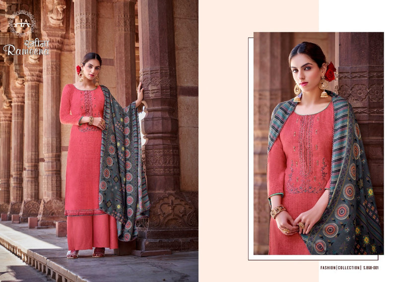 Harshit Fashion Rameena Pure Wool Pashmina Embroidered Work Salwar Kameez