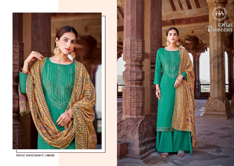Harshit Fashion Rameena Pure Wool Pashmina Embroidered Work Salwar Kameez