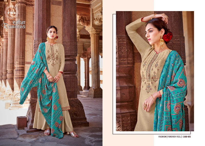 Harshit Fashion Rameena Pure Wool Pashmina Embroidered Work Salwar Kameez