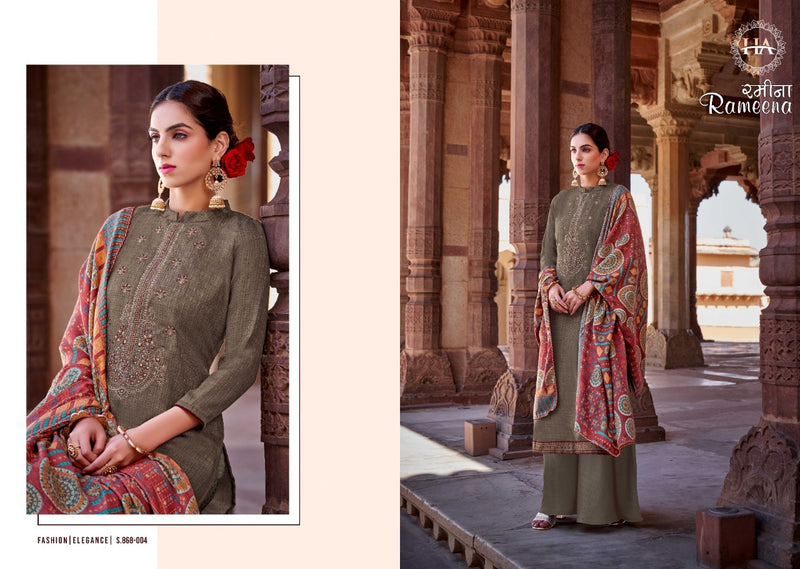Harshit Fashion Rameena Pure Wool Pashmina Embroidered Work Salwar Kameez