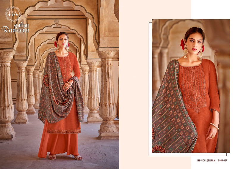 Harshit Fashion Rameena Pure Wool Pashmina Embroidered Work Salwar Kameez