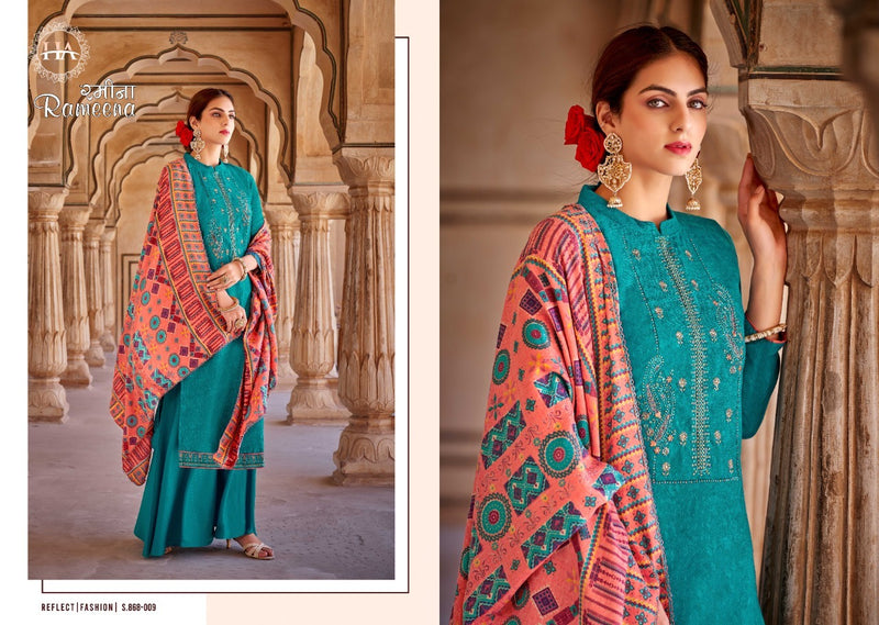 Harshit Fashion Rameena Pure Wool Pashmina Embroidered Work Salwar Kameez