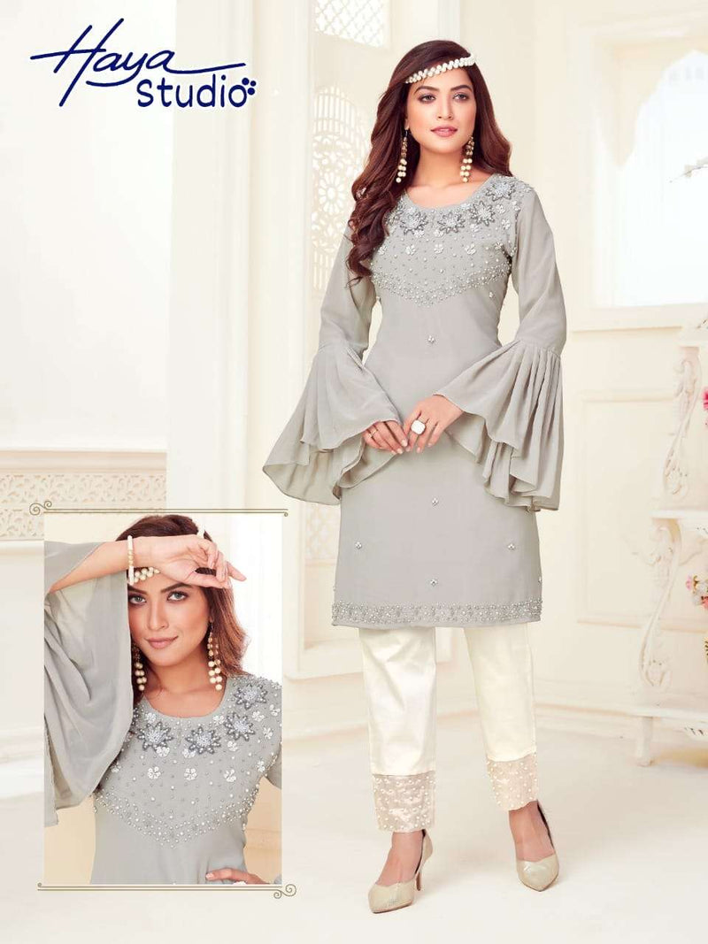 Haya Studio Hs Vol 1107 Readymade Handwork Stylish Pakistani Kurti