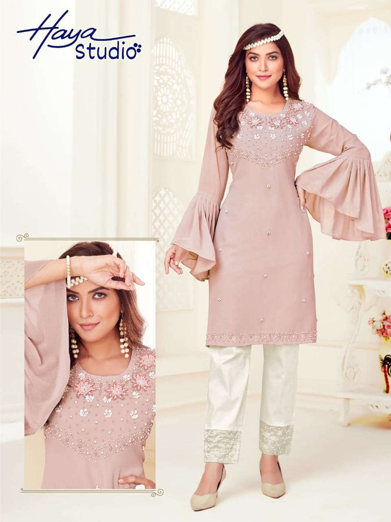 Haya Studio Hs Vol 1107 Readymade Handwork Stylish Pakistani Kurti