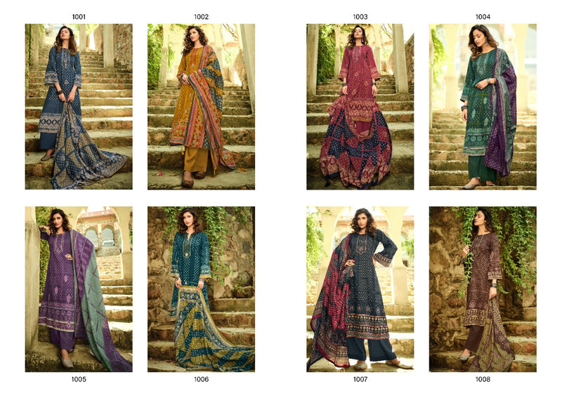 Hermitage Zara Cotton Satin Print Heavy Designer Wear Salwar Kameez
