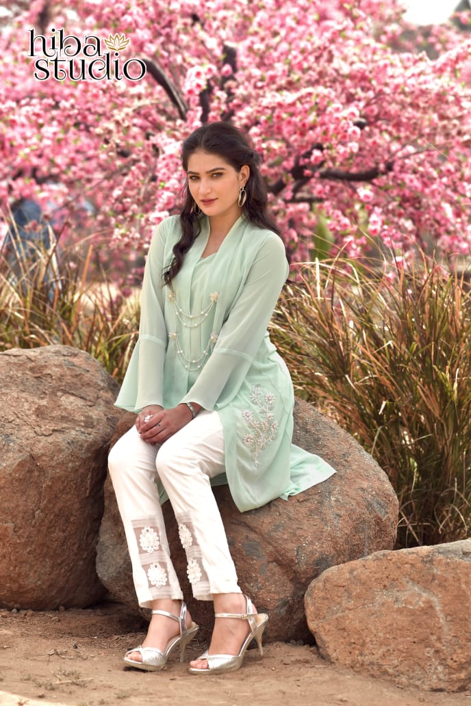 Hiba Studio Lpc 41 Georgette Fabric Fancy Designer Kurti