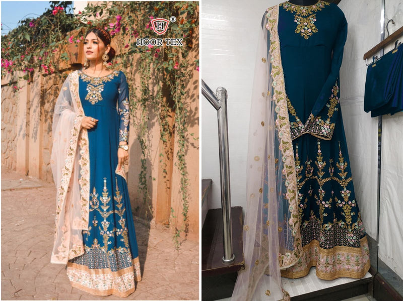 Hoor Tex 16006 Fox Georgette With Embroidery Stone Work Pakistani Suit