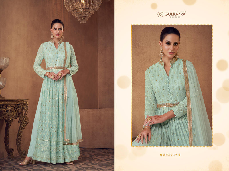 Gulkayra Designer Iconic Georgette Heavy Embroidery Work Fancy Designer Partywear Kurti