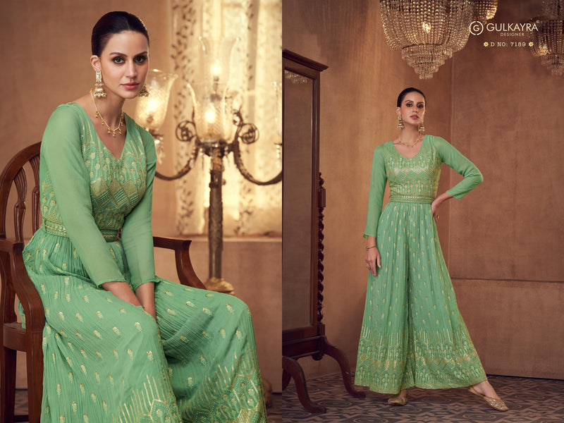 Gulkayra Designer Iconic Georgette Heavy Embroidery Work Fancy Designer Partywear Kurti