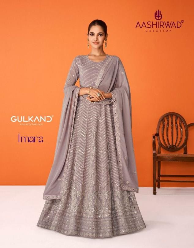 Aashirwad Imara Georgette With Fancy Work Stylish Designer Wedding Wear Casual Look Long Kurti