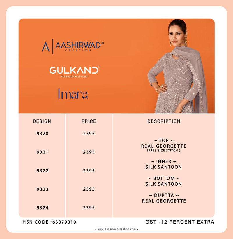 Aashirwad Imara Georgette With Fancy Work Stylish Designer Wedding Wear Casual Look Long Kurti