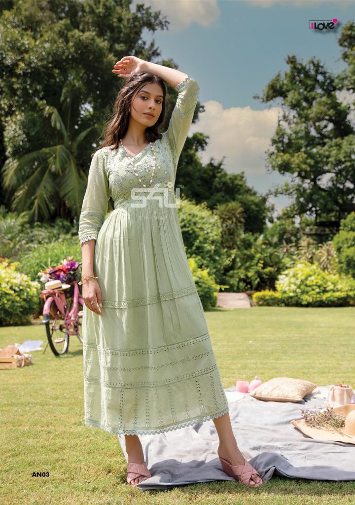 1Love By S4u Anokhi Stylish Desginer Embroidered Gown Collection