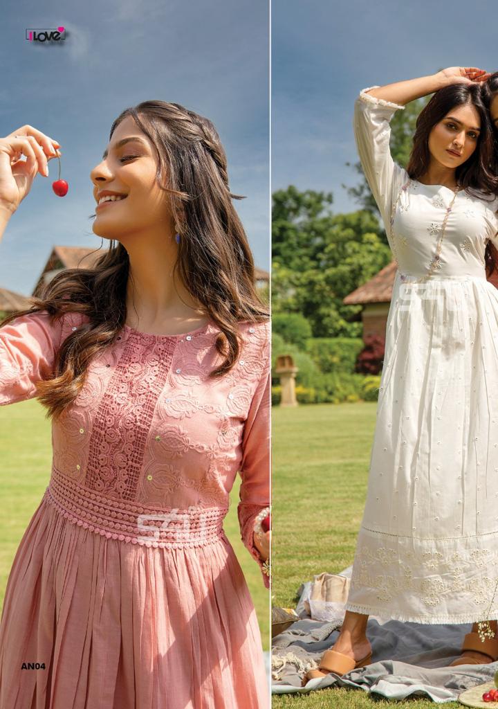 1Love By S4u Anokhi Stylish Desginer Embroidered Gown Collection