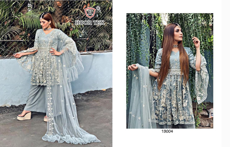 Hoor Tex Super Hit Design 19004 Heavy Net Embroidered Pakistani Suit