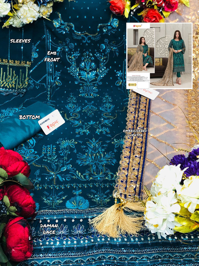 Fepic Suits D 5161 Faux Georgette Heavy Designer Wear Pakistani Suit