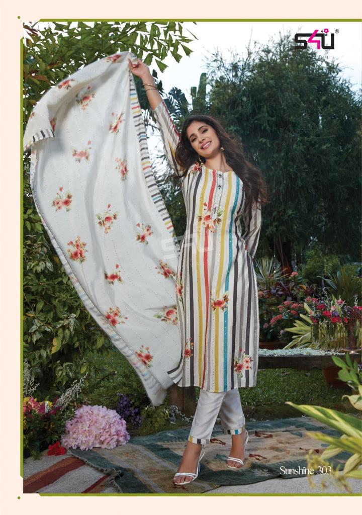 S4u Shivali Sunshine Vol 3 Muslin Digital Floral Print Kurti