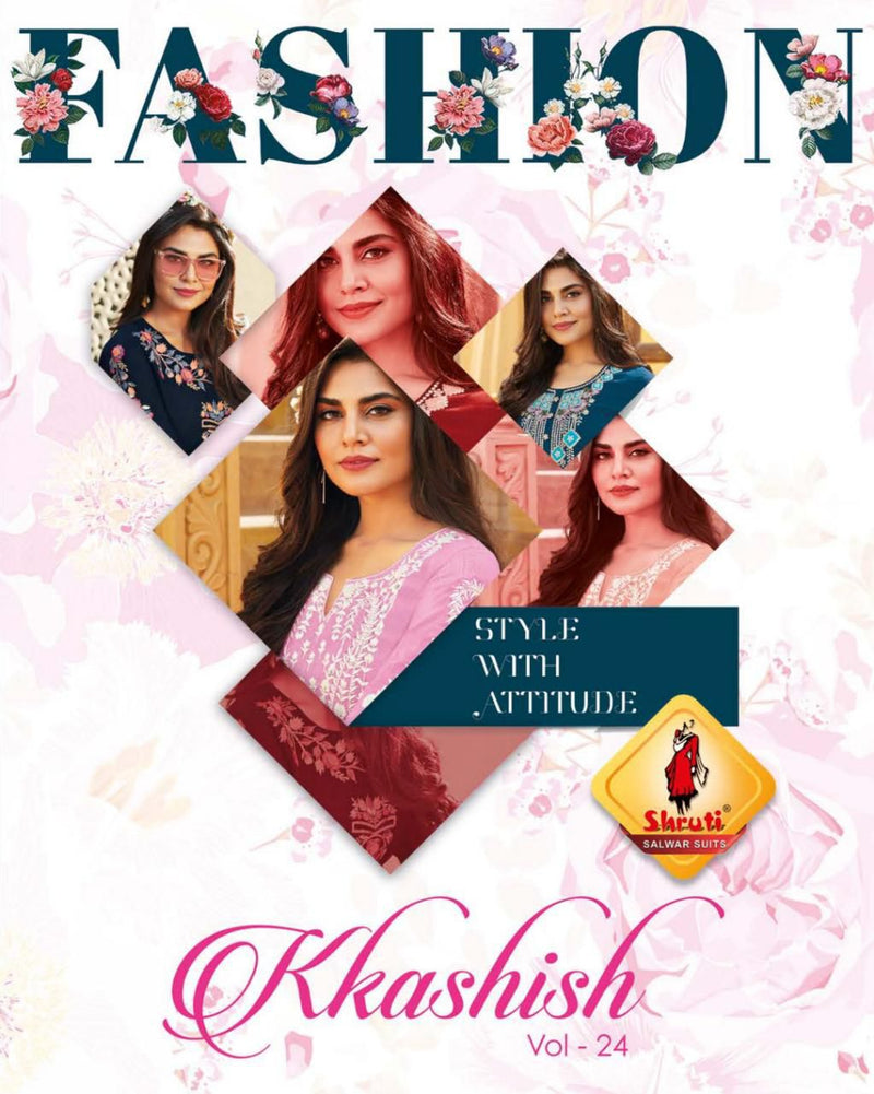 Kkashish Vol 24 Fancy Stylish Embroidery work Designer Wear Kurti