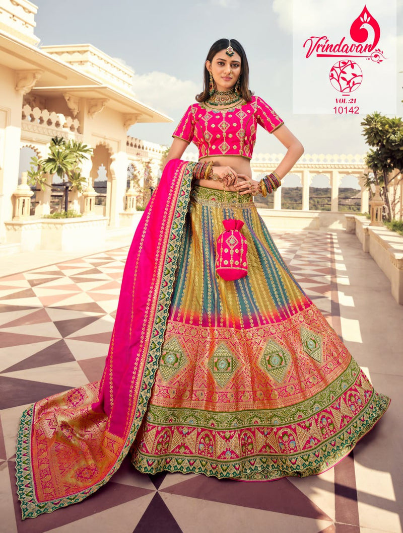 Vrindavan Royal Vol 21 Dno 10142 Fancy Stylish Designer Wedding Wear Lehenga Choli