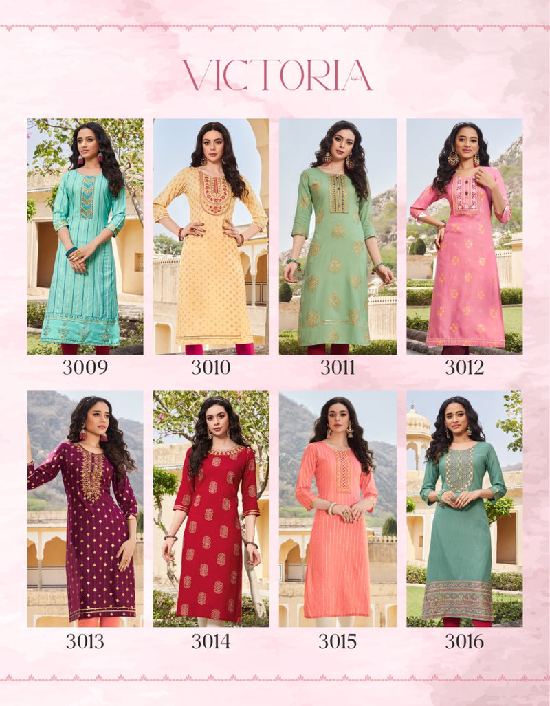 Diya Trends Victoria Vol 3 Fancy Embroidery Stylish Designer Wear Kurti