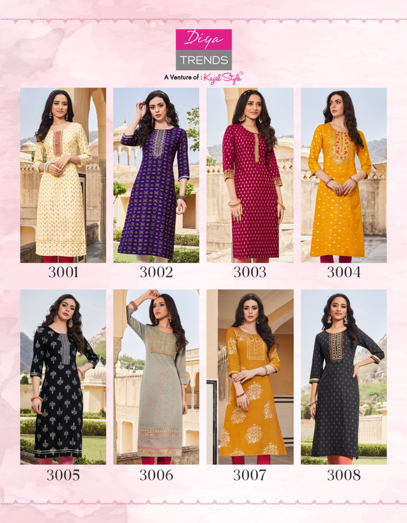 Diya Trends Victoria Vol 3 Fancy Embroidery Stylish Designer Wear Kurti