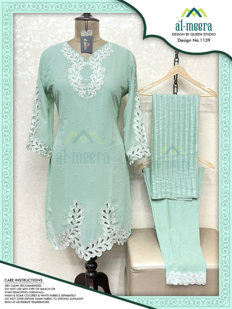 Al Meera Dno 1139 Georgette with Embroidery Stylish Designer Wear Salwar Suit
